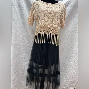 NWT🈹YALAMINGDI sheer tulle maxi/miniskirt-size medium